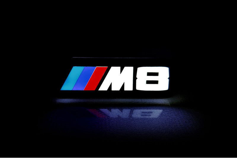 BMW Illuminated LED Radiator Grille Emblems and Badges with ///M8 (type 1) logo BMW Led Emblems decoinfabric