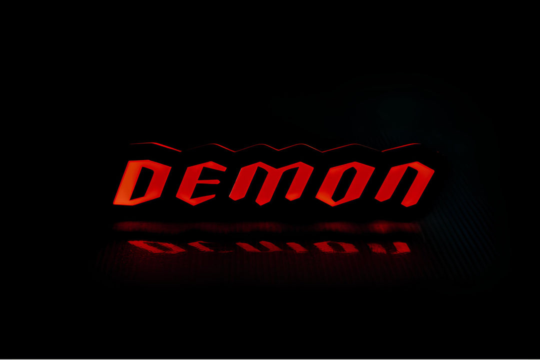 Dodge Illuminated LED Radiator Grille Emblems and Badges with Demon (type 2) logo Dodge Led emblems decoinfabric