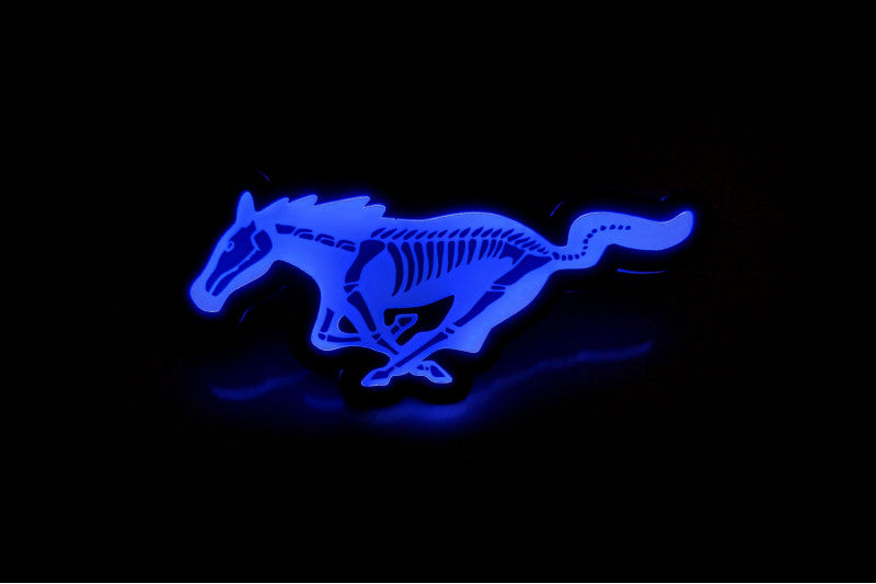 Ford Illuminated LED Radiator Grille Emblems and Badges with Mustang Horse Skeleton logo Ford Led Emblems decoinfabric