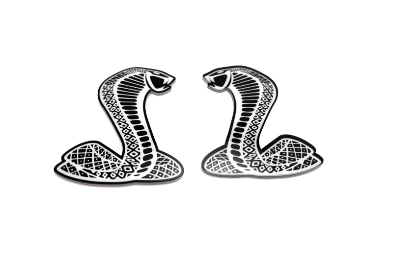 Ford emblem for fenders with Mustang Snake logo Ford emblems decoinfabric BLACK WHITE