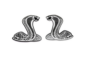 Ford emblem for fenders with Mustang Snake logo Ford emblems decoinfabric BLACK WHITE