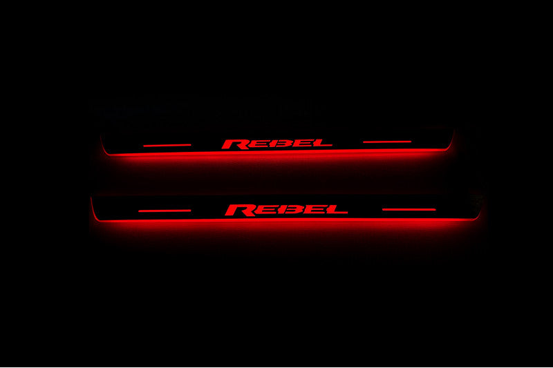 Dodge RAM 2500 V 2019+ Door Sill Led Plate With REBEL Logo