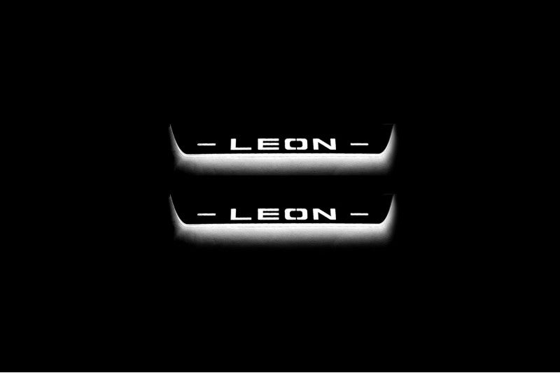 Seat Leon III 2013-2020 Auto Door Sill Plates With Logo Leon Seat Led Door Sills opdesign