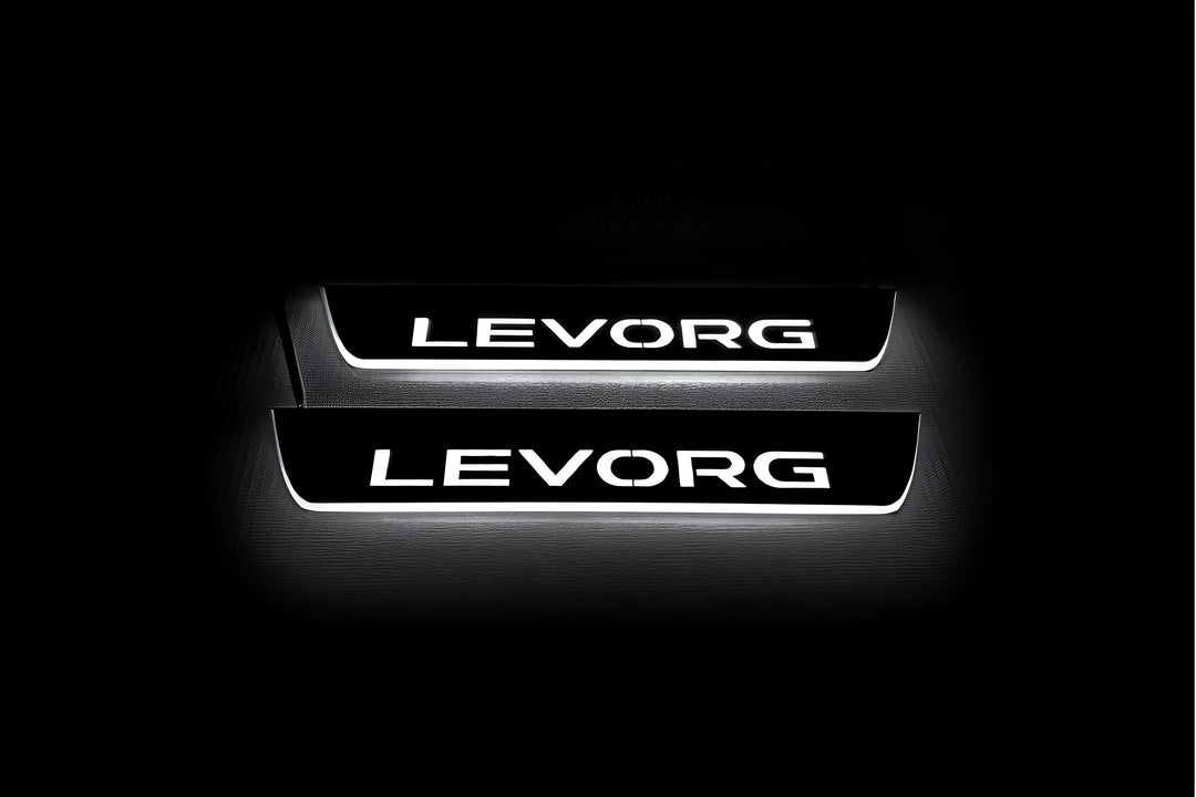 Subaru Levorg I 2014-2020 LED Door Sills With Logo Levorg Subaru Led Door Sills opdesign