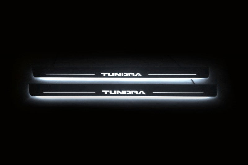 Toyota Tundra II 2007-2013 Led Sill Plates With Logo Tundra (CrewMax)