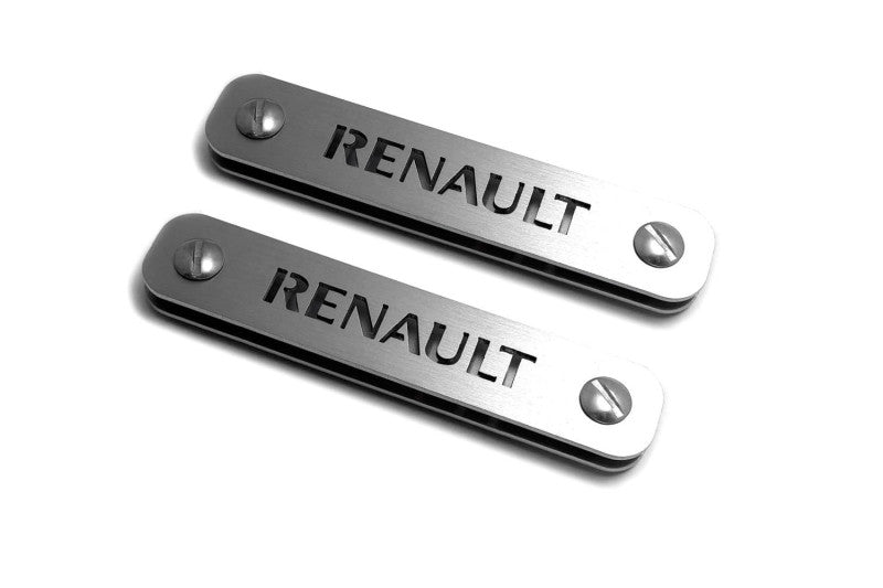 Stainless Steel Floor Mats Emblems Set Badges with Renault Logo Car Mats Badges Decoin