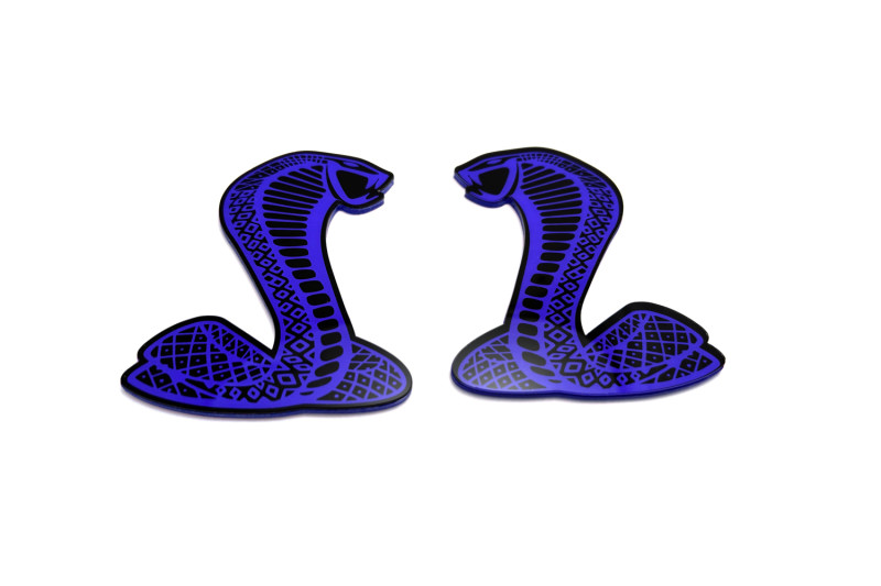 Ford emblem for fenders with Mustang Snake logo Ford emblems decoinfabric BLACK BLUE