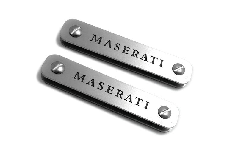 Stainless Steel Floor Mats Emblems Set Badges with Maserati Logo Car Mats Badges Decoin