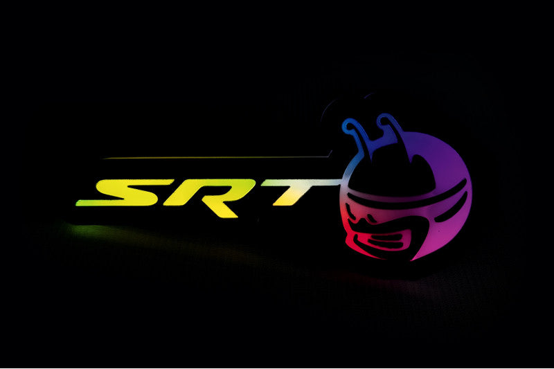 Dodge Illuminated LED Radiator Grille Emblems and Badges with SRT Scatpack Head logo Dodge Led emblems decoinfabric