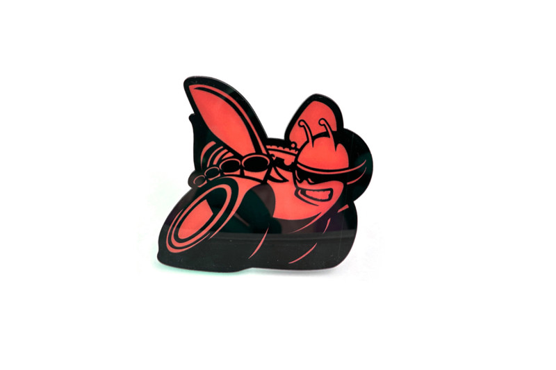 Dodge Challenger trunk rear emblem between tail lights with Scat Pack logo (Type 5) Dodge emblems decoinfabric BLACK RED