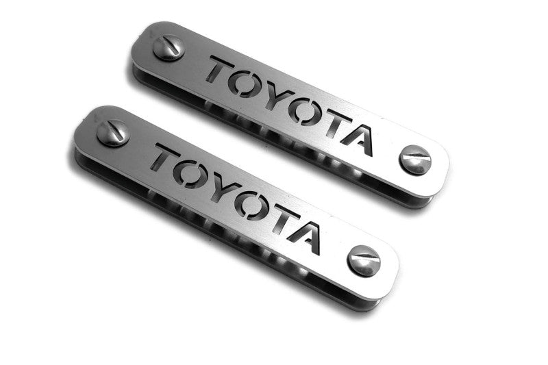 Stainless Steel Floor Mats Emblems Set Badges with Toyota Logo Car Mats Badges Decoin