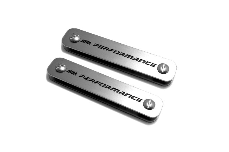 Stainless Steel Floor Mats Emblems Set Badges for BMW with M Perfomance Logo Car Mats Badges Decoin