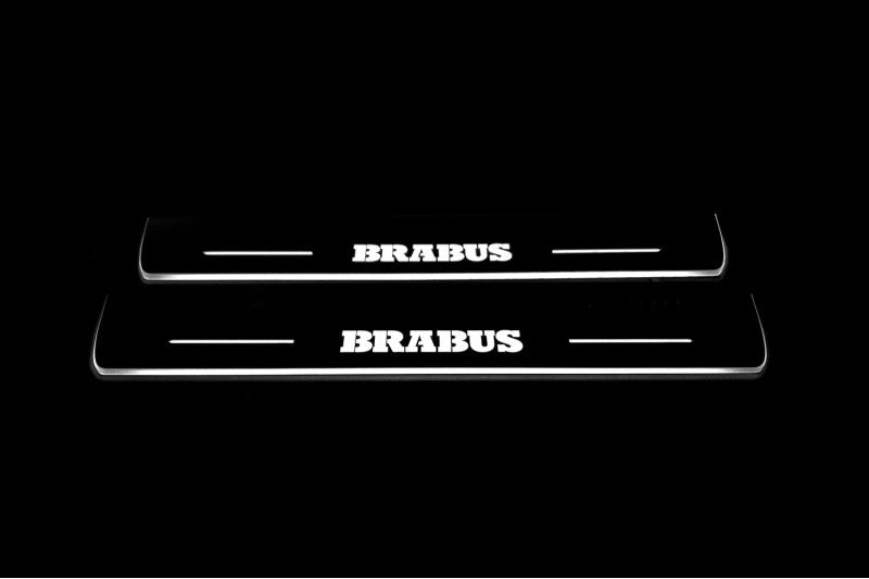 Mercedes E W213 2016-2023 LED Door Sills PRO With Brabus Logo