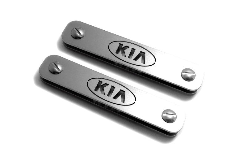Stainless Steel Floor Mats Emblems Set Badges with KIA Logo Car Mats Badges Decoin