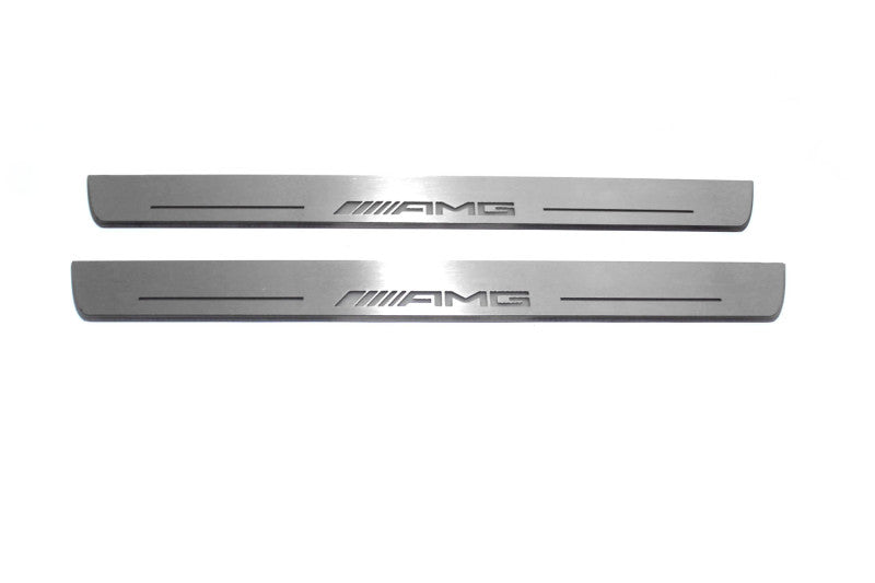 Mercedes CLA-Class II W118 2019+ Door Sill Led Plate With AMG Logo Mercedes Led Door Sills opdesign