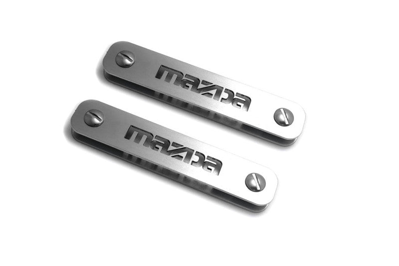 Stainless Steel Floor Mats Emblems Set Badges with Mazda Logo Car Mats Badges Decoin