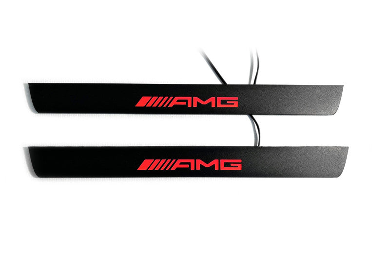 Mercedes GLA X156 2014+ Led Door Sill Pro With Logo AMG (Premium Painting) Mercedes Led Door Sills PRO opdesign