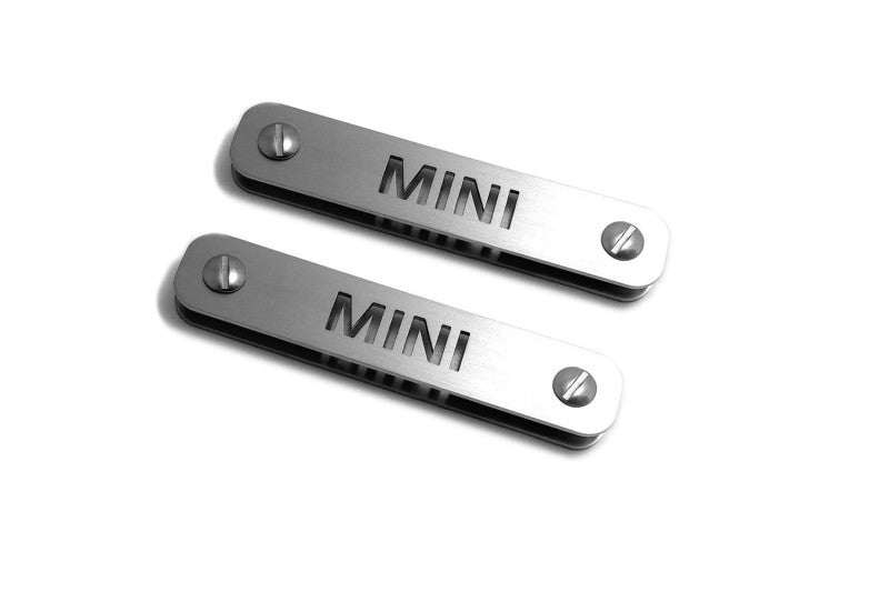 Stainless Steel Floor Mats Emblems Set Badges with Mini Logo Car Mats Badges Decoin