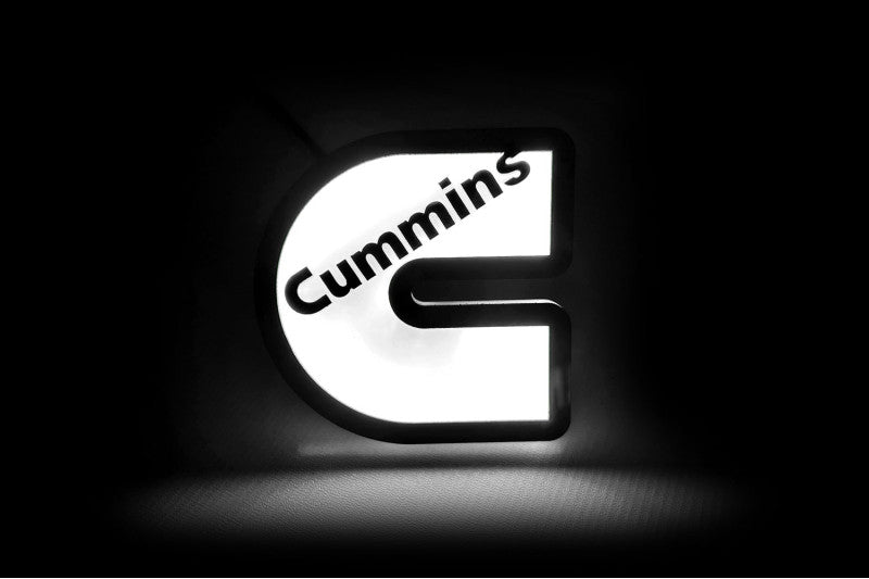 Dodge Illuminated LED Radiator Grille Emblems and Badges with Cummins (type 2) logo Dodge Led emblems decoinfabric