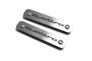 Stainless Steel Floor Mats Emblems Set Badges for Audi with Quattro Logo Car Mats Badges Decoin