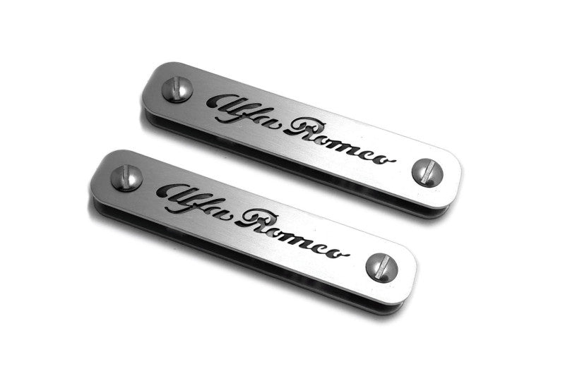 Stainless Steel Floor Mats Emblems Set Badges with Alfa Romeo Logo Car Mats Badges Decoin