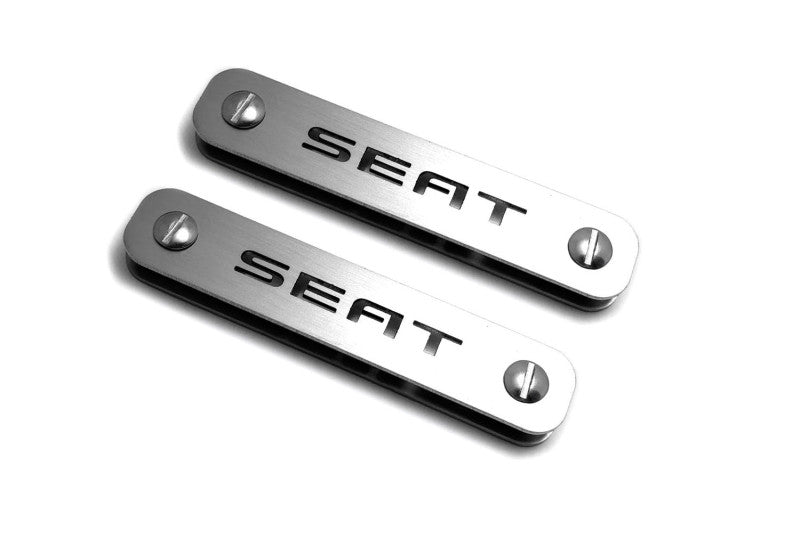 Stainless Steel Floor Mats Emblems Set Badges with Seat Logo Car Mats Badges Decoin