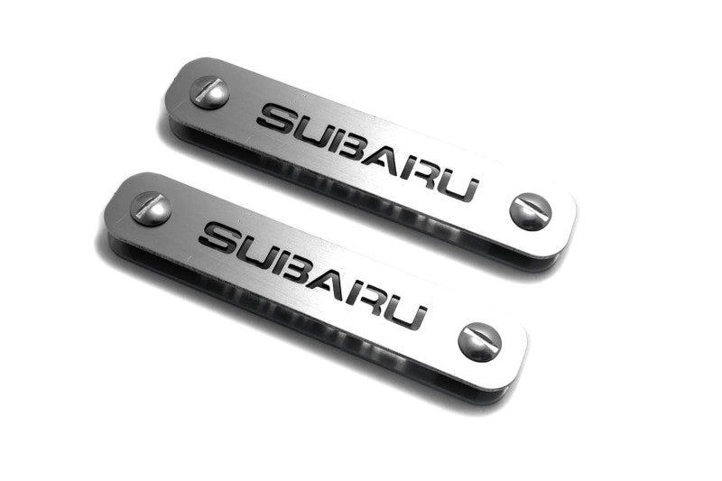 Stainless Steel Floor Mats Emblems Set Badges with Subaru Logo Car Mats Badges Decoin