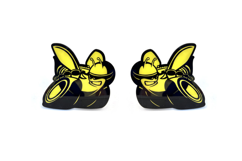 Dodge Emblem & Badges set with Scat Pack logo (Type 5) Dodge emblems decoinfabric BLACK YELLOW