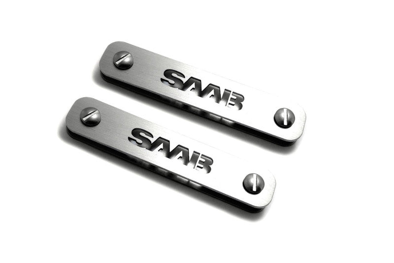Stainless Steel Floor Mats Emblems Set Badges with Saab Logo Car Mats Badges Decoin
