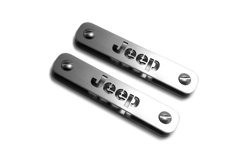 Stainless Steel Floor Mats Emblems Set Badges with Jeep Logo Car Mats Badges Decoin