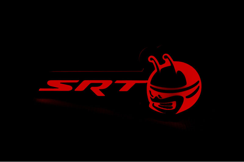 Dodge Illuminated LED Radiator Grille Emblems and Badges with SRT Scatpack Head logo Dodge Led emblems decoinfabric