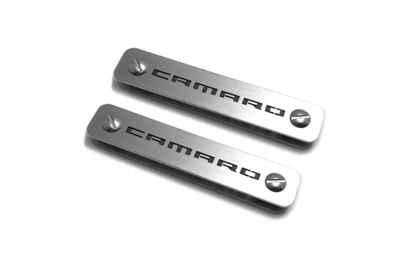 Stainless Steel Floor Mats Emblems Set Badges with Chevrolet Camaro Logo Car Mats Badges Decoin