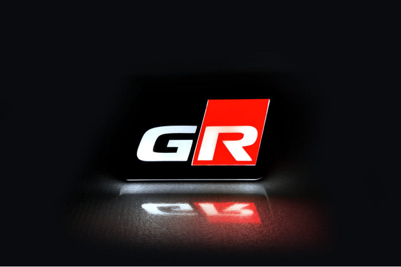 Toyota Illuminated LED Radiator Grille Emblems and Badges with GR logo Toyota Led Emblems decoinfabric