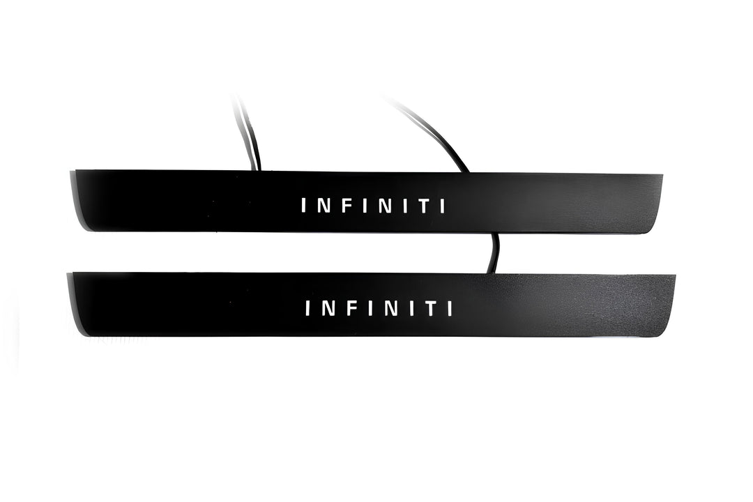 Infiniti QX70 (FX) 2008+ Led Door Sill Pro With Logo Infiniti (Premium Painting) Infiniti Led Door Sills PRO opdesign