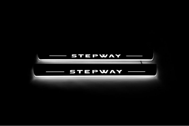 Listwy progowe LED Ford Mustang V z logo Mustang