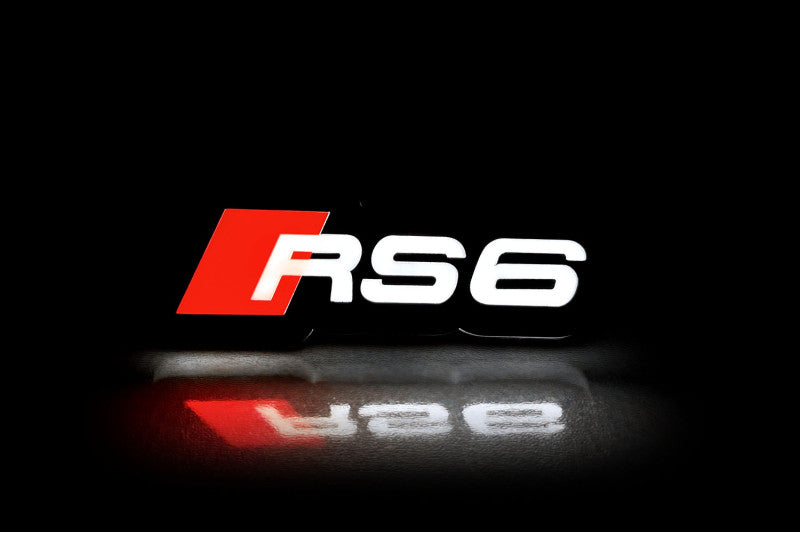 Audi Illuminated LED Radiator Grille Emblems and Badges with RS6 logo Audi Led emblems decoinfabric