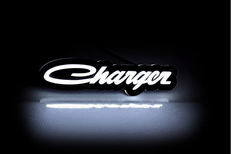 Dodge Illuminated LED Radiator Grille Emblems and Badges with Charger (type 1) logo Dodge Led emblems decoinfabric