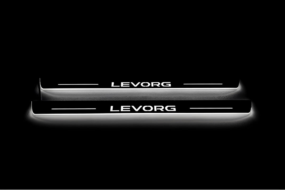Subaru Levorg I 2014-2020 LED Door Sills With Logo Levorg Subaru Led Door Sills opdesign