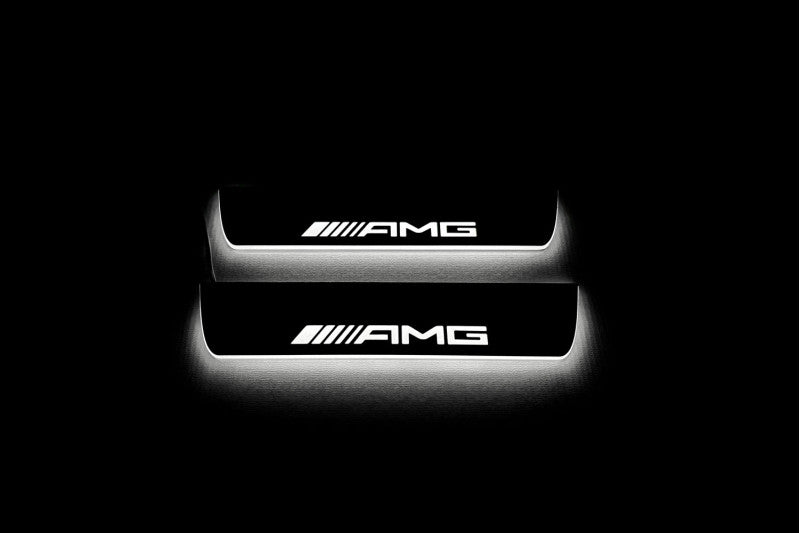 Mercedes E W211 2002-2009 LED Door Sills PRO With AMG Logo