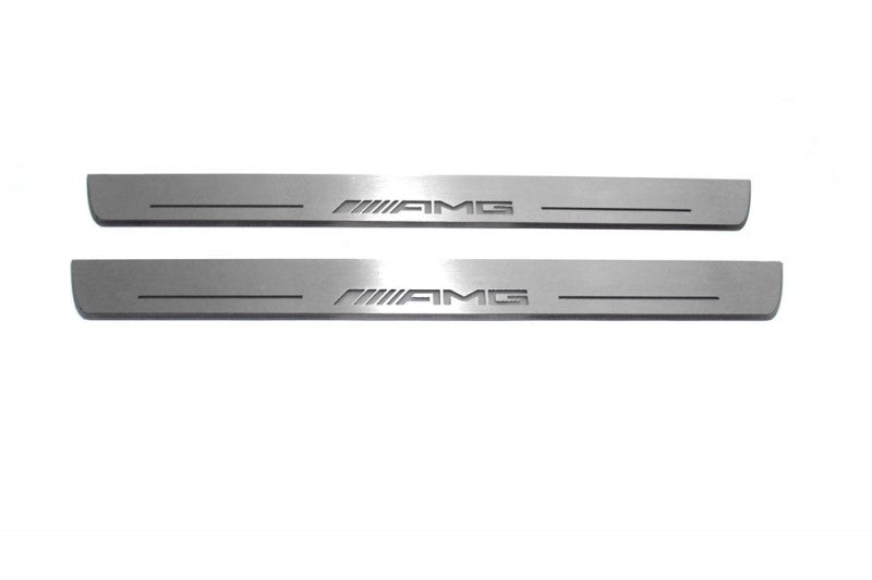 Mercedes C W204 2007-2014 LED Door Sills PRO With AMG Logo Mercedes Led Door Sills opdesign