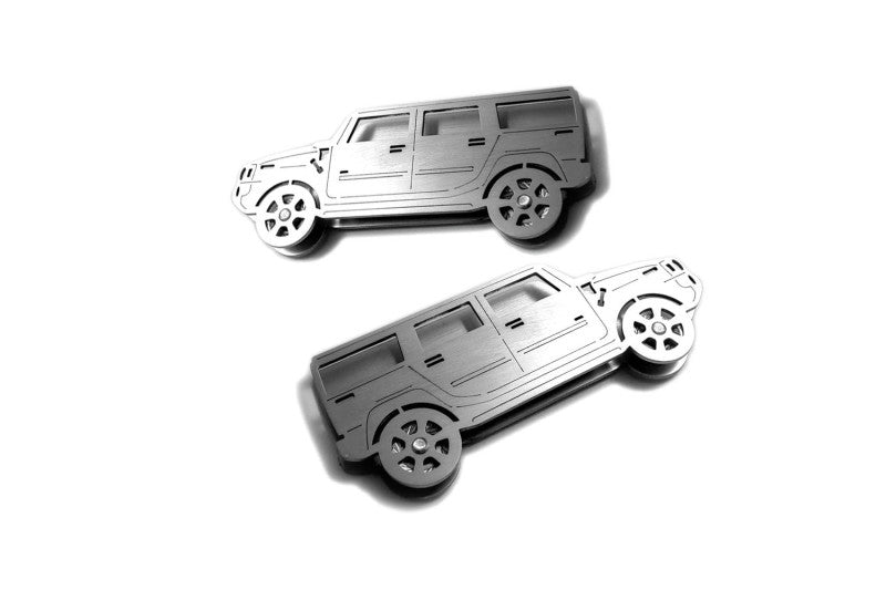 Hummer H2 SUT (2002-2009) Floor Mat Emblem Set – Stainless Steel Badges Car Mats Badges Decoin