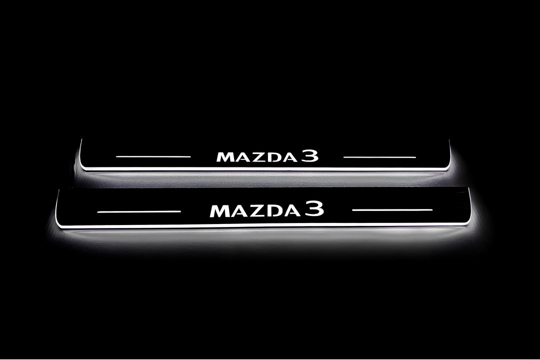 Mazda 3 IV 2019+ Car Door Sill With Logo Mazda 3 Mazda Led Door Sills opdesign
