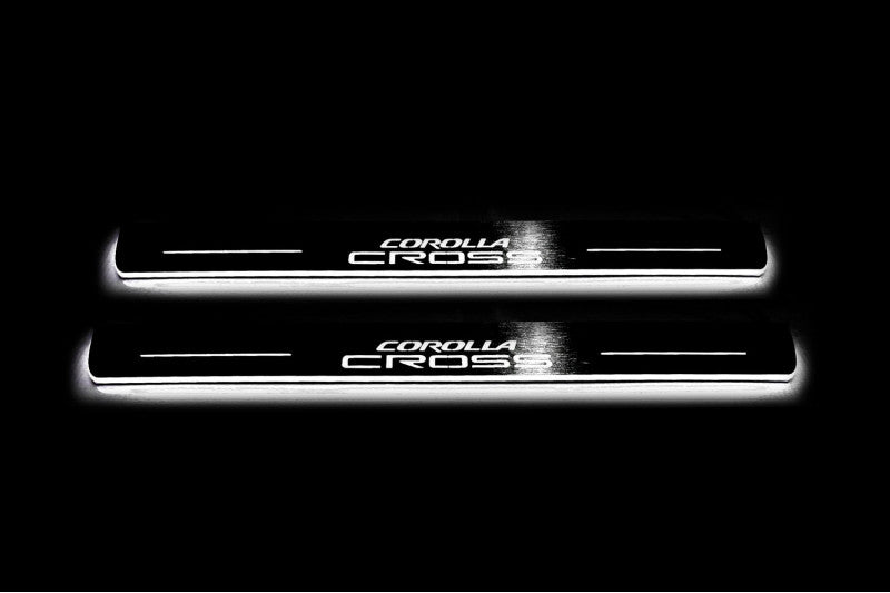 Toyota Corolla Cross 2020+ Led Door Sills With Logo Corolla Cross Toyota Led Door Sills opdesign