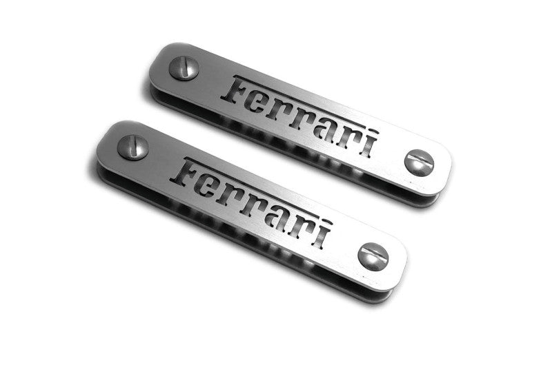 Stainless Steel Floor Mats Emblems Set Badges with Ferrari Logo Car Mats Badges Decoin