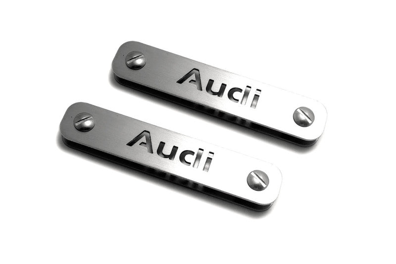 Stainless Steel Floor Mats Emblems Set Badges with Audi Logo Car Mats Badges Decoin