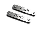 Stainless Steel Floor Mats Emblems Set Badges with Audi Logo Car Mats Badges Decoin
