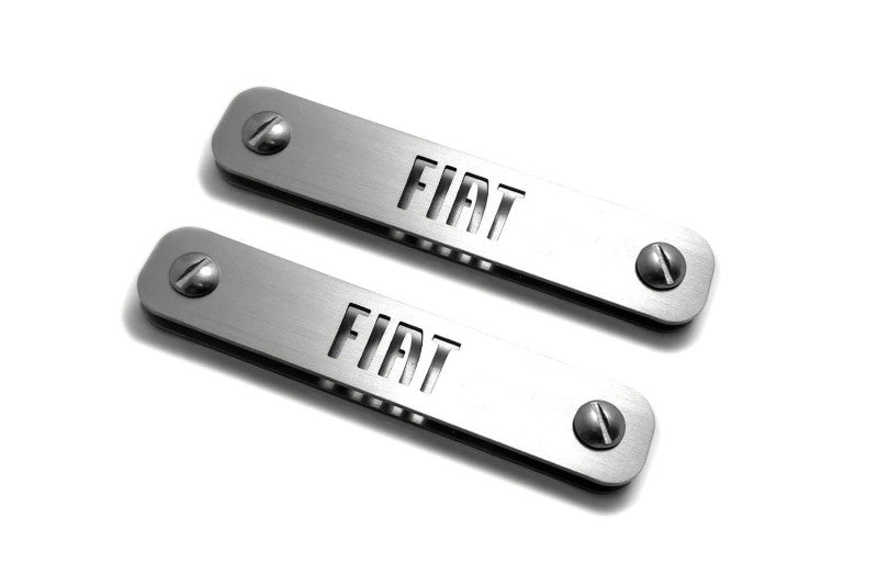 Stainless Steel Floor Mats Emblems Set Badges with Fiat Logo Car Mats Badges Decoin