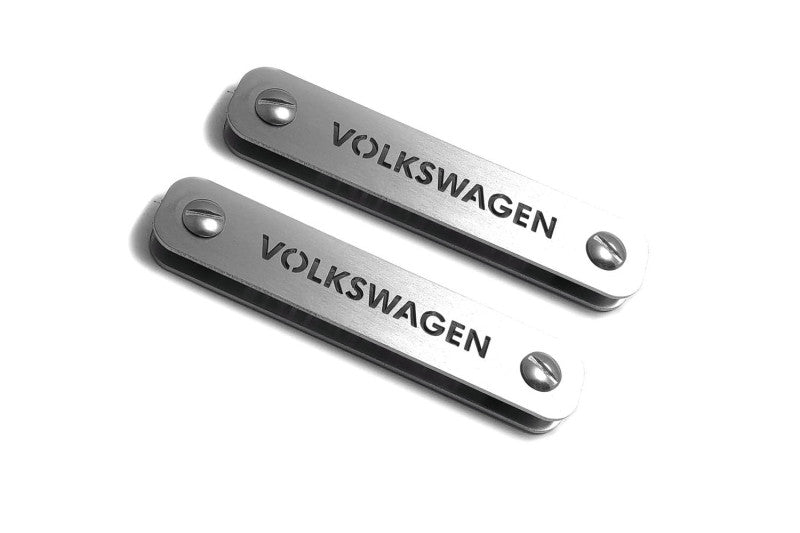 Stainless Steel Floor Mats Emblems Set Badges with Volkswagen Logo Car Mats Badges Decoin