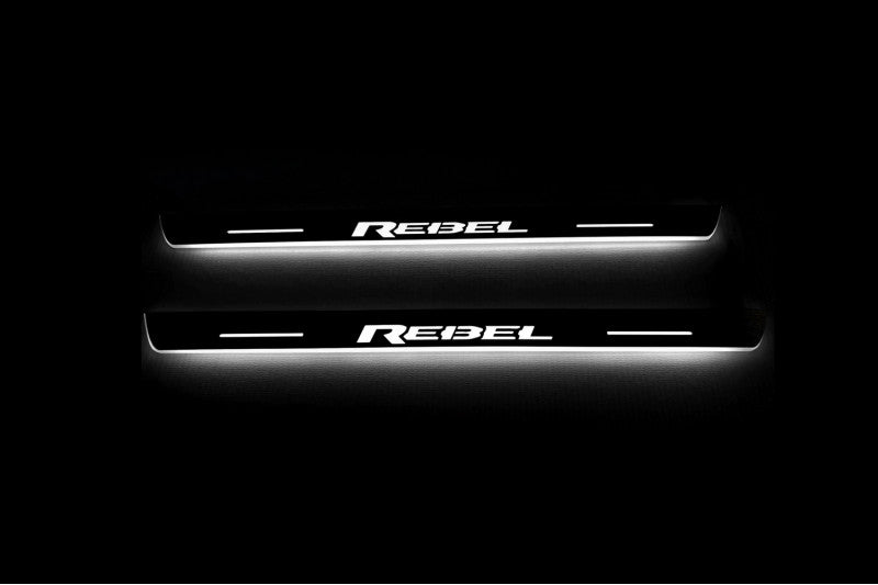 Dodge RAM 2500 V 2019+ Door Sill Led Plate With REBEL Logo