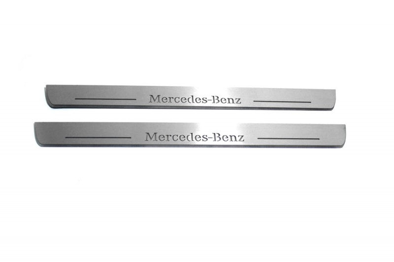 Mercedes C W205 2014+ LED Door Sills PRO With Mercedes-Benz Logo Mercedes Led Door Sills opdesign